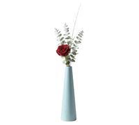 Small Ceramic Bud Vase Tall Conic Flower Single Stem Vases Home Decorative Floral Centerpiece with 2.2cm Ultra Narrow Mouth for Wedding and Office (Light Blue)