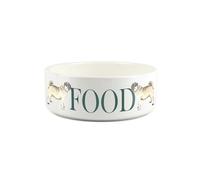 Small Ceramic Pet Bowl - Pug Food Bowl - White Food Dish For Dogs