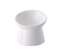 Small Ceramic Raised Cat Bowls - Tilted Elevated Cat Food Bowl - Anti Vomiting Cat Feeding Bowls - Stress Free Shallow Cat Bowl - 4.7 inch Cute Kitten Bowls - Microwave and Dishwasher Safe - 4.4 oz