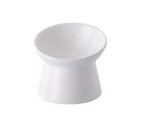 Small Ceramic Raised Cat Bowls - Tilted Elevated Cat Food Bowl - Anti Vomiting Cat Feeding Bowls - Stress Free Shallow Cat Bowl - 4.7 inch Cute Kitten Bowls - Microwave and Dishwasher Safe - 4.4 oz