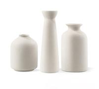 Small Ceramic Vase,White Vases for Decor,Set 3 Modern Boho Vases for Flower Pampas,Fit for Office Living Room Desk Shelf Decor