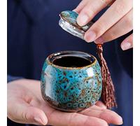 Small Ceramics Urn,Keepsake Urns for Human Ashes, Ceramic Memorial Urns, Fits a Amount of Cremated Remains Mini Sharing Ash Keepsake with Exquisite Box