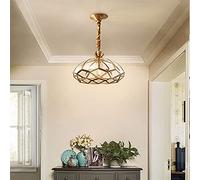 Small Chandelier All Bronze Glass Lampshade European Pendant Single Head Bar Restaurant Antique Hanging Lights