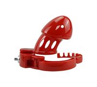 Small Chastity Belt Man Penis Restraint Bird Lock Cage Cock Bondage Adjustable Slave Ring Trainer Cage Ring Male Sex Toy Red One Size