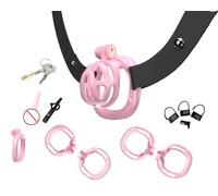 Small Chastity Cage, Male Chastity Cock Cage,Cock Cage Male Chastity Device,Lightweight Chastity Cage Body-Safe Resin+ABS Penis Cage for Men,with BDSM Bondage Gear Accessories(Pink)