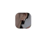 Small Checker Hoop Cartilage Earrings for Women Dainty Gold Enamel Round Circle Huggie Earrings Tiny White Black Hoop Earrings BFF Jewelry Accessories, L, Zinc, No Gemstone