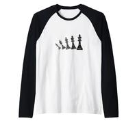 Small Chess Pieces in Motion Raglan Baseball Tee