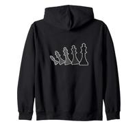 Small Chess Pieces in Motion Zip Hoodie