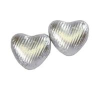 Small Chocolate Hearts - Matt Silver Foil Wrapped (Pack of 200)