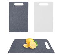 Small Chopping Board, 2Pcs Mini Chopping Board Plastic Set, Black and White Granite Pattern, Compact Size for Kitchen and Camping Food Prep, 10x6x0.24 Inches