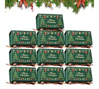Small Christmas Boxes Paper Rectangle Decoration with Ribbon | Christmas Eve Candy Boxes for Entrance Under The Tree Cookies Chocolate Candy