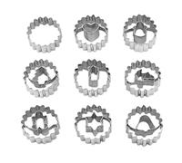 Small Christmas , Christmas Cookie Cutter Set | 9X Cute Stainless Steel | Bakery Cookie Rings Stamp Mould for Holiday Supplier