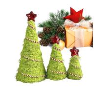 Small Christmas Tree, 3 Piece Plush Table Decorations, Christmas Tree Office Holiday Decoration | for Indoor Shelf Bedroom Living Room Office Dorm Farmhouse Hotel Outdoor