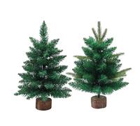Small Christmas Tree, 45cm Mini Artificial Christmas Tree,Realistic Miniature Tabletop Spruce, Mini Pine Xmas Tree for Indoor Desktop & Tabletop Holiday Decorations (2PCS)