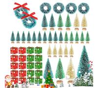 Small Christmas Tree,Little Christmas Tree Set | Centerpiece Decorative Ornament for Holiday Indoor Fireplace Mantel Shelf Desk Living Room Bedroom Office Apartment Home