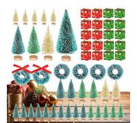 Small Christmas Tree - Mini Christmas Tree Decor Set,Decorative Centerpiece Ornament for Porch Mantel Desk Fireplace Bedroom Apartment Outdoor Indoor Home Shelf Office Living Room