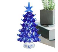Small Christmas Tree - Stained Glass Christmas Tree Table Centerpiece | Desktop Ornament for Centerpiece Tabletop Fireplace Living Room Indoors Bedroom Home