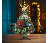 Small Christmas Tree with Light Tabletop, Mini Christmas Tree 30cm with Christmas Baubles Ornaments Desktop Xmas Tree for Christmas Home Decorations