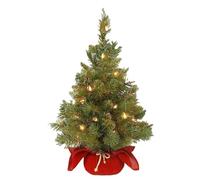Small Christmas Tree with Lights | 60cm Pre-Lit Artificial Minis Tabletop Christmas Tree | Battery Operated Small Xm-as Trees | Artificial Christmas Tree Christmas Home Decoration Indoor
