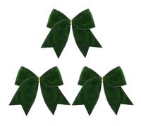 Small Christmas Velvet Bows Rustic Wreath Gift Bows Vintage Xmas Velvet Ribbon Bow Holiday Ornaments for Christmas Tree Garland DIY Craft Wrapping Decor (Olive, 15cmx15cm)