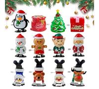 Small Christmas Wind Up Toys - 12 Pieces Seasonal Winding Game - Mini Christmas Funny Toy | for Party and Gathering and Classroom and Family and Toddler and School and Boys and Girls
