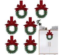 Small Christmas Wreaths - 5.12x1.57x21.65in Tiny Wreaths for Door Decoration, Front Doors Sign with Berries Bows, Home Decor for Indoor Use, Holiday Accent, Easy, Festive