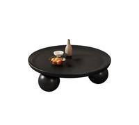 Small Circle Coffee Tables for Living Room with 3 Ball Legs Modern Simple End Table Stylish and Functional for Home Bedroom Apartment Office Easy Assembly(Black)