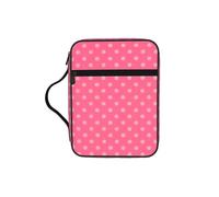 Small Classic Polka Dot Bible Cover Case with Handle, Water-Resistant Oxford Fabric Bible Bag Organizer with Zipper Pockets for Church