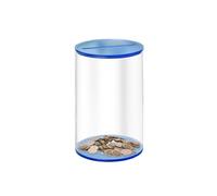 Small Clear Acrylic Money Box 2.75”× 2.75”× 4.52” Transparent See Through Money Saving Box Piggy Bank for Adults Kids(Blue)