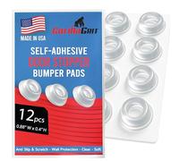 Small Clear Door Knob Bumpers (Set of 12) Self-Adhesive Door Stoppers Wall Protectors Rubber Feet for Speakers, Electronics, Furniture