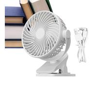 Small Clip Fan, Clip Fan | Portable Stroller Fan with Solid Structure, Multifunctional Rechargeable Fan for Travel, Desk, Bedroom, Car Seats