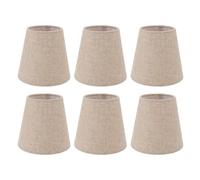 Small Clip lamp Shades for Candle Chandelier Pendent Light 6Pcs Lampshades Fabric Light Shades Clip on Bulb 3.7x5.5x5.1inch,Small Replacement Lampshades Linen for Chandelierlight