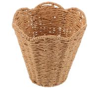 Small Clip-on Rattan Lampshade, Scalloped Handwoven Bedroom Light Shade | Boho Farmhouse Styling, Gentle Illumination Softens Direct Glare, Easy-clean Texture, for Nightly Reading in Apartments