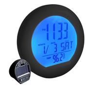 Small Clock Digital,Solar Dash Digital Calendar Clock,LED Auto Temp Meter | for Classroom Travel Bathroom Table Bedside Fridge RV Shop