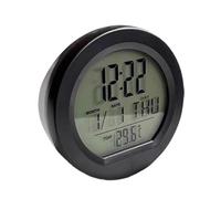Small Clock Digital - Solar Powered Auto Clock For Car | ABS Material With LED Display Screen, Temperature Meter, Compact Desk Bedside, For Fridge, Classroom, Kitchen Counter Use