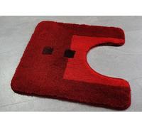 Small Cloud Maison Garnet Red Toilet Mat with Cutout 50x50cm. Pile Height: 20mm
