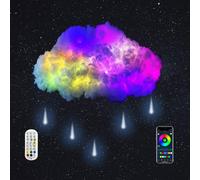Small Cloud Rain Lightning Kit Music Sync Multicolor Light Replacement Wireless Remote App No DIY Rain Lights Coolest Decorations for Adults and Kids Indoor Home Bedroom Wall