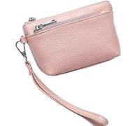 Small Clutch Purse for Women Genuine Leather Coin Wallet Roomy Multi Pockets Change Pouch Zipper Wristlet Purple One Size(Pink)