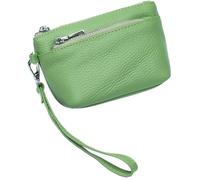 Small Clutch Purse for Women Genuine Leather Coin Wallet Roomy Multi Pockets Change Pouch Zipper Wristlet Purple One Size(Green)