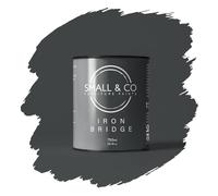Small & Co Furniture Paint - Iron Bridge (Charcoal Ash Industrial Dark Grey) Quick Drying Matte Acrylic - Durable Water-Based Cabinet & Wood Paint - Interior & Exterior - 750ml