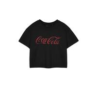 (Small) Coca Cola Cropped Short Sleeved T-Shirt (Womens Black)