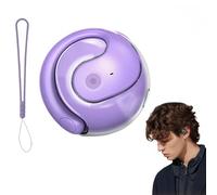 Small Coconut Bluetooth Headset, Earbuds Wireless Bluetooth 5.3, Open OWS Hanging Headphones, 2024 Noise Canceling Out-of-Ear Earphone, Portable Charging Case with Lanyard,Purple