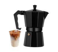 Small Coffee Machine - Aluminium Container With Anti-Burning Handle | Italian Coffee Maker For Beverages - For Electric Stove Gas Alcohol Latte Cappuccino Preparation Home Office Travel