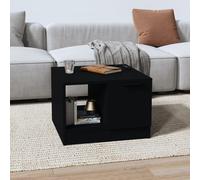 Small Coffee Table with Storage Square 50x50x36cm Engineered Wood Black