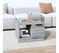 Small Coffee Table with Storage Square 50x50x36cm Engineered Wood Grey