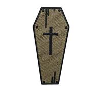 Small Coffin Patch Iron On | Halloween Patches Cross Patch Gothic Embroidered Applique Sew On Badge - Finally Home