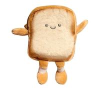Small Coin Purse - Bread Shaped Polyester Wallet Keychain Bag | Compact Carrying Case for Earbuds Charging Cable Coin Change | Portable Creative Accessory for Women Girls Everyday Travel Gift