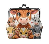 Small Coin Purse For Women Girl Lightweight Pu Change Purse Wallets Cute Mini Coin Pouch Cow Tiny Coin Wallet Key Holder With Kiss Clasp