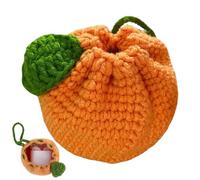 Small Coin Purse | Orange Knitting Small Purse | Kn,Small Storage Bag,Cute Tangerine Shaped Money Pouch | Coin Purse Cute Wallet Crochet Tangerine Bag, Orange-Shaped for Coin, Chargers