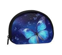 Small Coin Purse Personalized Women Wallet Coin Pouch Outdoor Shopping Coins Wallet Blue Starry Butterfly Change Storage Bag For Women Gifts